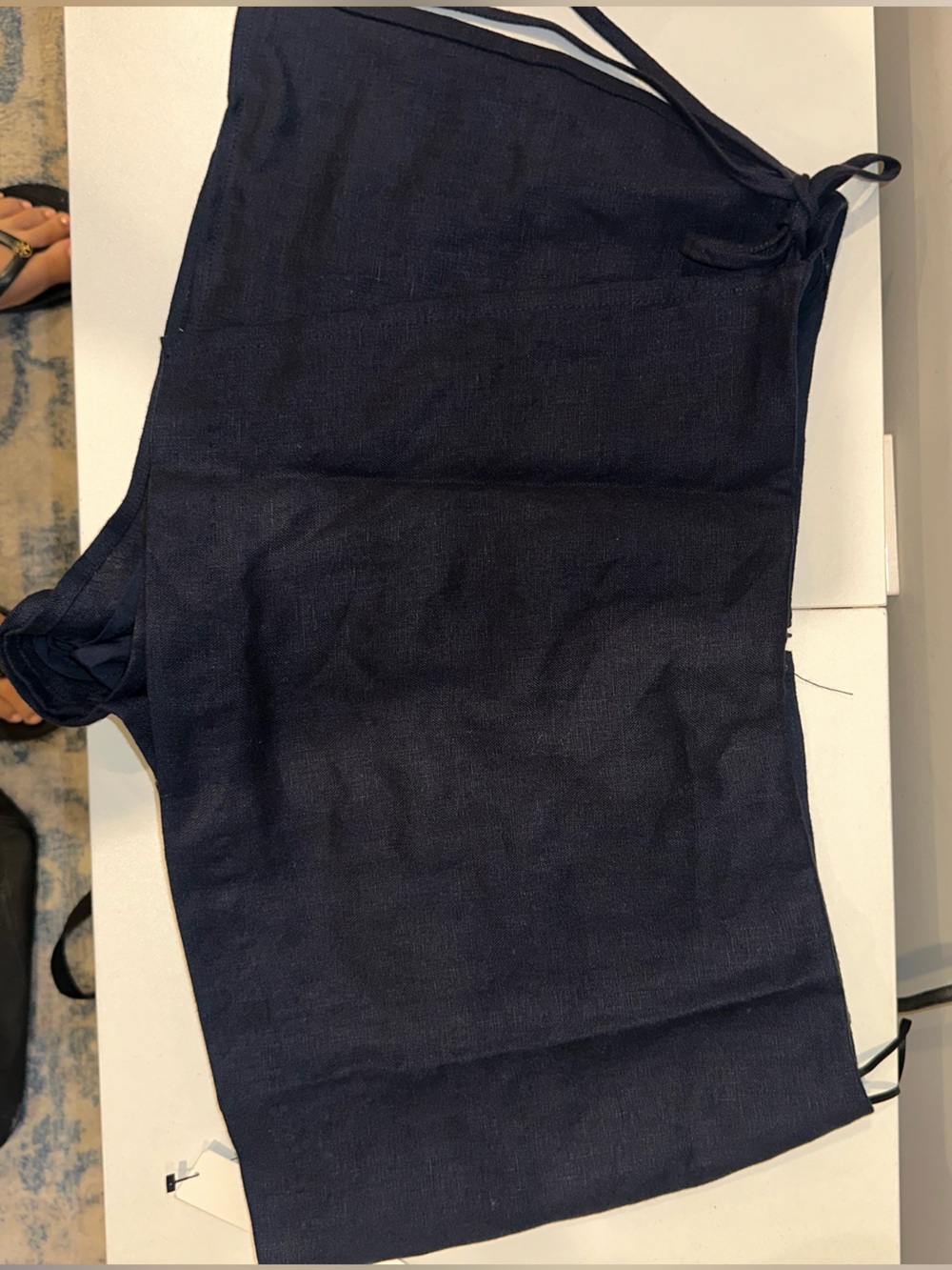 Reformation tie in front linen skirt